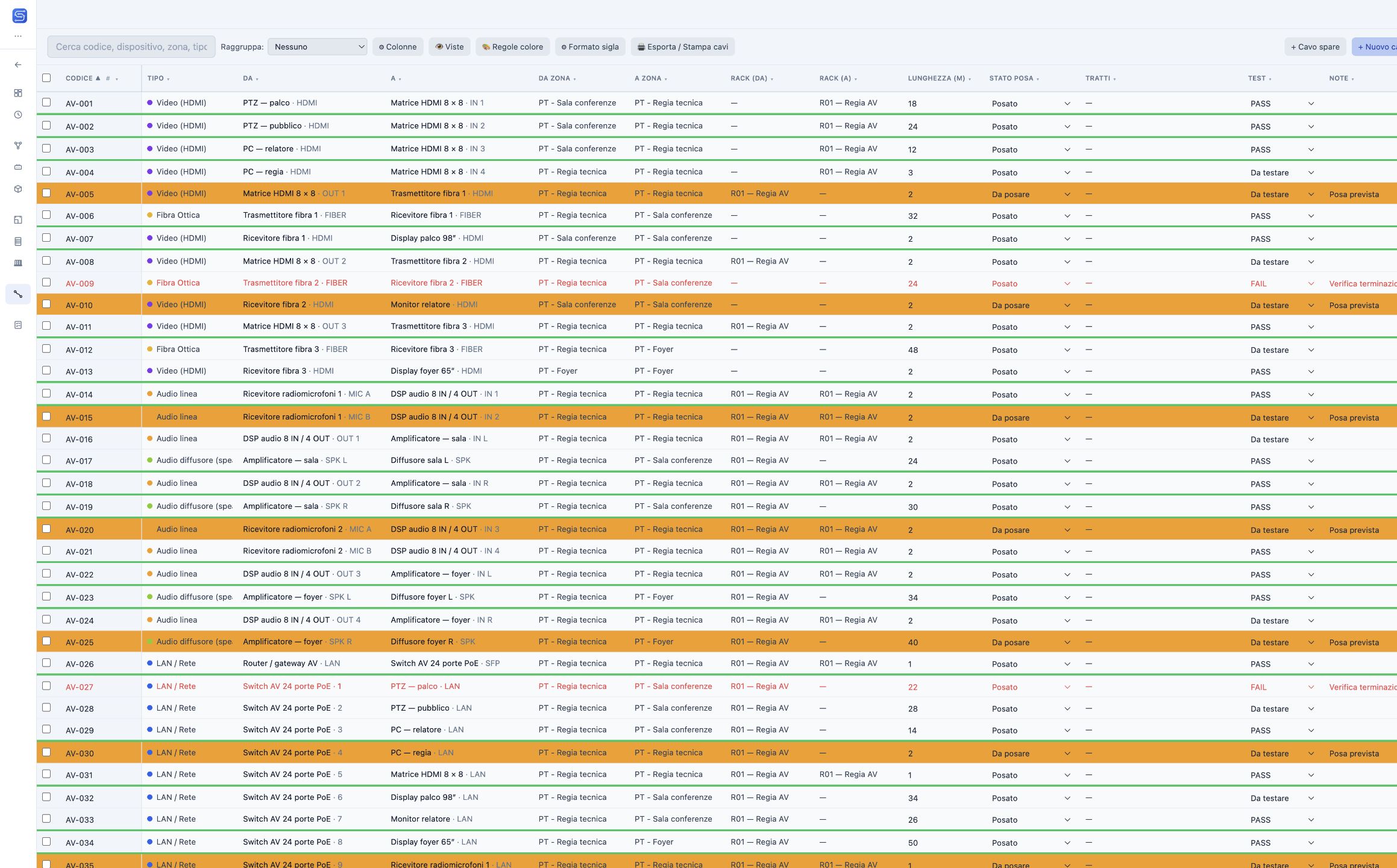 Cable Schedule: tema chiaro