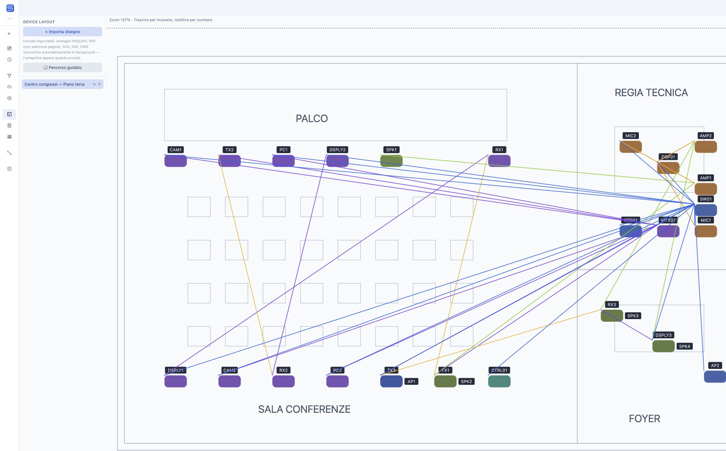 Device Layout: tema chiaro